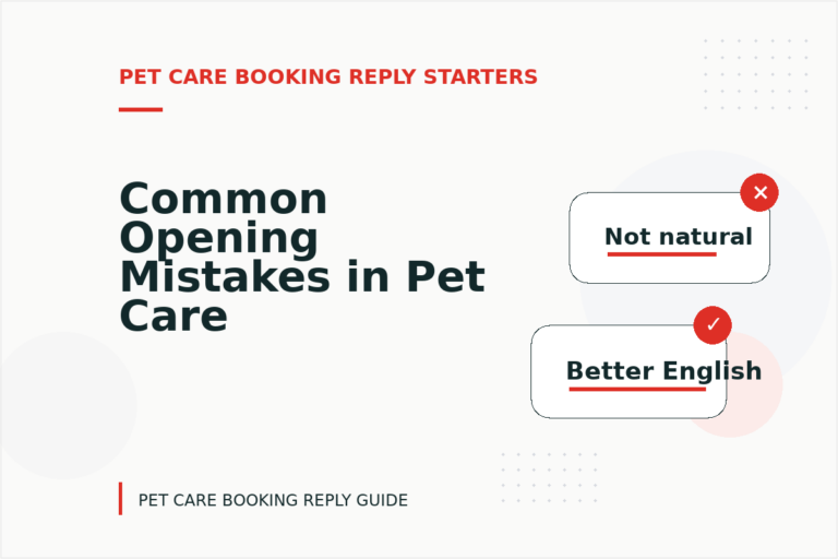 Common Opening Mistakes in Pet Care Booking Replys Common Opening Mistakes in Pet Care Booking Replys
