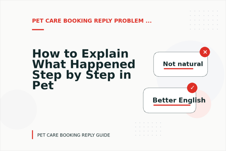 How to Explain What Happened Step by Step in Pet Care Booking Reply English How to Explain What Happened Step by Step in Pet Care Booking Reply English