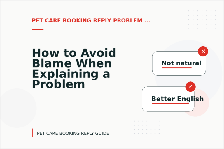 How to Avoid Blame When Explaining a Problem in Pet Care Booking Reply English How to Avoid Blame When Explaining a Problem in Pet Care Booking Reply English