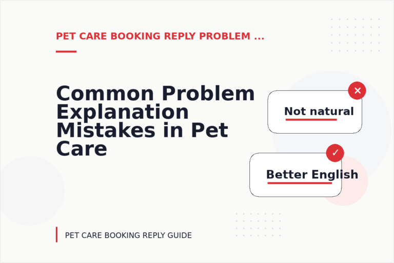 Common Problem Explanation Mistakes in Pet Care Booking Reply English